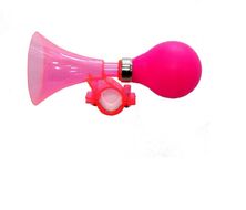 Сигнал велосипедный, клаксон (L-155mm), пневматический, пластик (розовый)