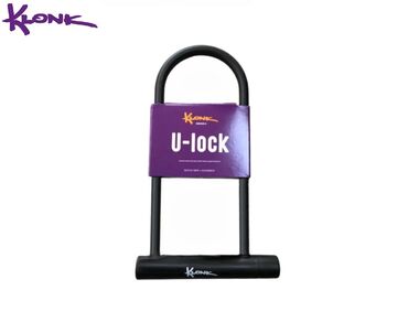 Замок противоугонный, U-LOCK 180 х 245 мм, в пластик. оболочке, 2 ключа, KLONK, 10390, блистер (черный, УТ00028173)