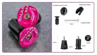 Баренды (заглушки руля) алюминиевые SHANMASHI, пара (Pink, SHANMASHIPINK)