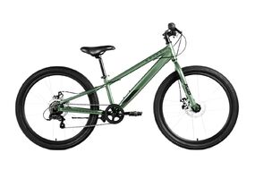 Велосипед FORWARD SPIKE 24 D (24" 7 ск. рост. 11") 2023, зеленый/черный, IB3F47133XGNXBK