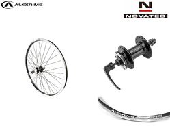 Колесо в сборе 26" заднее, алюминиевая втулка NOVATEC на промподшипниках, дисковая (6 винтов), под кассету 8/10 ск., эксцентрик, двустеночный обод, ALEXRIMS, DM-19 (УТ00023556)