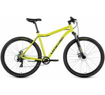 Велосипед FORWARD SPORTING 29 2.0 D (29" 8 ск. рост. 17") 2023, ярко-зеленый/черный, RB3R9813FBGNXBK