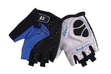 Велоперчатки "Seven X" GEL, короткие пальцы, гелевые вставки, биэластичные, силикон, лайкра, Nanfeng, размер "M" (синий/черный, УТ00024033)