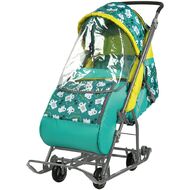 Санки-коляска детские Умка 3-1 (мишки изумруд)
