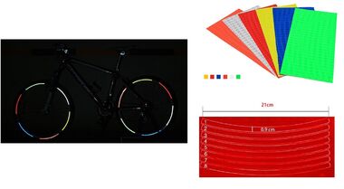 Наклейки световозвращающие на обод (к-кт на 2 колеса), 210х9,0 мм (красный, УТ00019008)