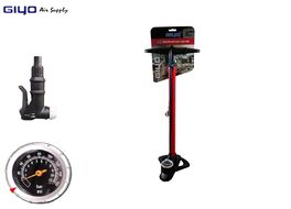 Насос Giyo GF-38P напольный, алюминиевый, универсальный, переходник на Presta, с манометром, 160 PSI (GF-38P)
