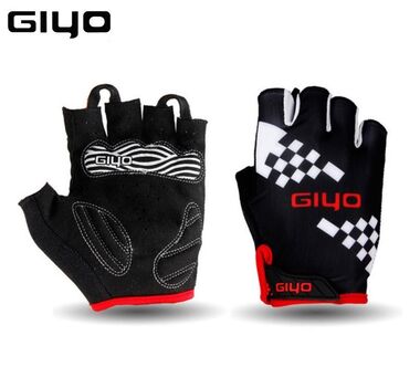 Велоперчатки "GIYO", короткие пальцы, гелевые вставки, биэластичные, силикон, лайкра, размер "M" (черный, GIYOS03KP1-M)