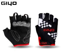 Велоперчатки "GIYO", короткие пальцы, гелевые вставки, биэластичные, силикон, лайкра, размер "L" (черный, GIYOS03KP1-L)