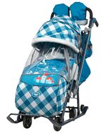 Санки-коляска детские Ника Детям 7-4 (капри в клетку)