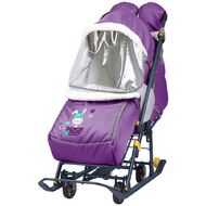 Санки-коляска детские Ника Наши Детки 2 (с зайчонком/черничный)