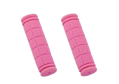 Рукоятки руля (грипсы, комплект), 120мм, резиновые, Joykie (розовый, 4650064230897)