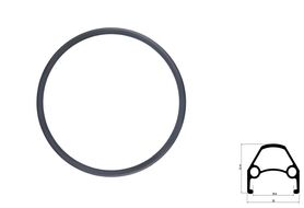 Обод 27,5" алюминиевый двустеночный не пистонированный, фрезерованный, анодированный 36 отв., 14G (черный)