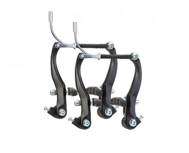 Рычаги тормозные V-brake алюминиевые, комплект 2 пары, 110 мм, с колодками 70 мм, ZQ-1020 (анодированный черный, УТ00021940)