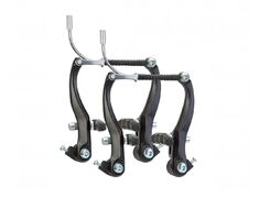 Рычаги тормозные V-brake алюминиевые, комплект 2 пары, 110 мм, с колодками 70 мм, ZQ-1020 (анодированный черный, УТ00021940)