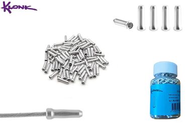 Наконечник троса, 1,2-1,6 мм, универсальный, алюминиевый, KLONK (упаковка 500 шт.) Silver, KLK-90011