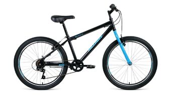 ALTAIR MTB HT 24 1.0 (24" 6 ск. рост 14") 2019-2020, черный/голубой, RBKT0MN46002