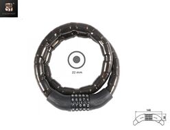 Замок противоугонный, 22 х 1000 мм, трос в пластик. оболочке, Golden KEY, Кодовый, блистер