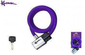 Замок противоугонный KLONK, 10×1200 мм, трос в пластик. оболочке, ключи, KLK-13013, Violet