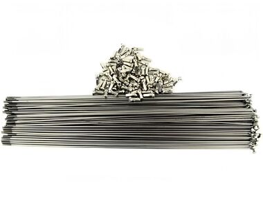 Спица 263 мм x 14G с ниппелем (12 мм) стальная, серебристая