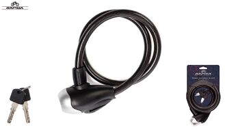 Замок противоугонный, 10 х 1200 мм, трос в пластик. оболочке, 2 ключа, блистер, RP-8210, RAPIDA