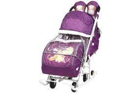 Санки-коляска "Disney baby 2" Винни баклажановый 1/2 DB2