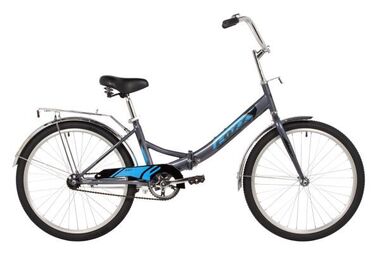 Велосипед FOXX 24" складной, SHIFT, серый, тормоз нож, двойной обод, багажник (24SF.SHIFT.GR4)