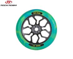 Колесо для трюкового самоката DukeR 101, 110 мм, алюминиевое, подшипники ABEC 9 (черный/зеленый, NN008899)