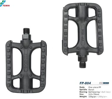 Педали платформенные (комплект 2 шт.) 9/16", 113x80 мм, пластик, FP-804 FEIMIN (черный, FP-804)