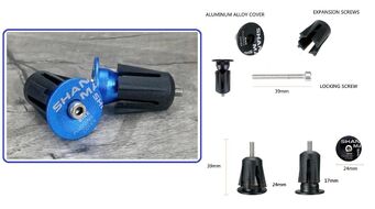 Баренды (заглушки руля) алюминиевые SHANMASHI, пара (Blue, SHANMASHIBLUE)