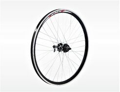 Колесо в сборе 27,5" заднее алюминиевая втулка "Men Join", дисковая (6 винтов) под трещотку, спицы "Maya", двустеночный обод KMS (F306274404)