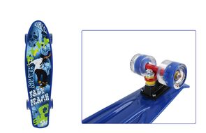 Скейтборд (пенниборд) PNB 22" Print "Fast Track", светящиеся колеса, подвеска - Alu, ABEC-7 (синий, PNB-07-208)