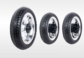 Комплект колес для 3-х колесн. велосипеда, пластик/полиуретан, 3 шт. (10/8/8)