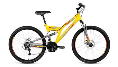 ALTAIR MTB FS 26 2.0 disc (26" 18 ск. рост 18") 2018-2019 (желтый/серый мат., RBKN9SN6P006) #0