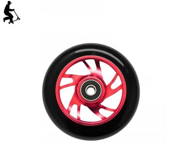 Колесо для трюкового самоката 5V, 100 мм, алюминиевое, подшипники ABEC 9 (черный/красный, УТ00022081)