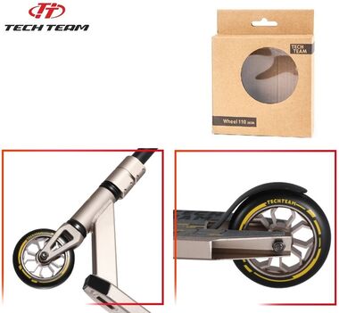 Колесо для трюкового самоката DukeR 303, 110 мм, алюминиевое, подшипники ABEC 9 (черный/серый, NN009012)