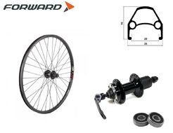 Колесо в сборе 29" заднее, алюминиевая втулка WZ-A282RB на промподшипниках, 32 отв. дисковая (6 винтов) под кассету 8/9 ск., 10 мм (эксцентрик), двустеночный обод, Forward DW (RWR280032D04)