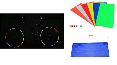 Наклейки световозвращающие на обод (к-кт на 2 колеса), 210х9,0 мм (синий, УТ00019011)