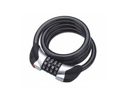 Замок противоугонный 10 х 1200 мм, трос в пластик. оболочке, кодовый, с LED подсветкой, Golden KEY, блистер (черный, GK87614)