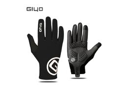 Велоперчатки GIYO, длинный палец, гелевые вставки, биэластичные, силикон, лайкра, размер "L"