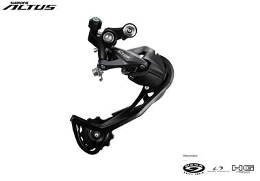 Переключатель задний SHIMANO, ALTUS, RD-M2000, 9 скор., под петух, крепление (на болт) под петух, SGS (ARDM2000SGS)