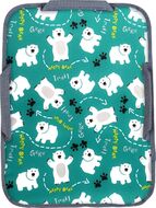 Ледянка НИКА мягкая прямоугол 400х540 мм ПРИНТ (ТЕНТ+ТКАНЬ ОКСФОРД) 1/10 (медвежата/изумрудный)