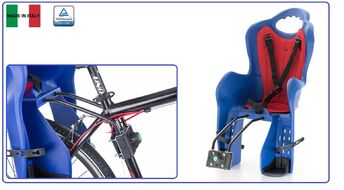 Кресло детское быстросъемное ELIBAS-T, крепление заднее, дугой на раму, нагрузка 22 кг, HTP, Италия (синий, УТ00019392)