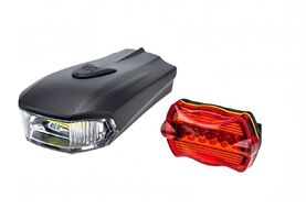 Фонари, комплект (LED перед.+зад.), SH-A08, 8 диодов, 3 режима раб.