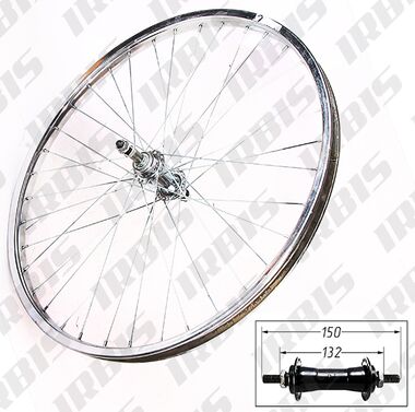 Колесо в сборе, 24", заднее, хромированное #0