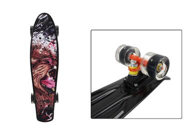 Скейтборд (пенниборд) PNB 22" Print "Lion on Black", светящиеся колеса, подвеска - Alu, ABEC-7 (черный, PNB-07-209)