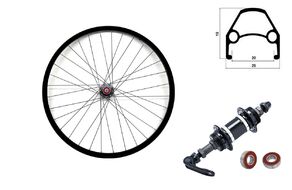 Колесо в сборе 27,5" заднее, алюминиевая втулка на промподшипниках 36 отв. под эксцентрик дисковая (накручивающийся ротор) под трещётку 6/7 ск., двустеночный обод (УТ00020310)