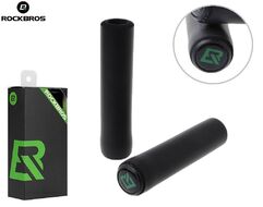 Рукоятки руля (грипсы, комплект) силиконовые, "ROCKBROS", для самоката/велосипеда, с барендами, 130 мм (черный, УТ00019067)
