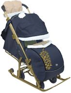 Санки-коляска детские Ника Детям 7-2 (с шишкой/черный с бежевым)