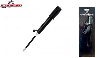 Насос компактный (ручной) FORWARD, Алюминиевый, универсальный, с выдвижным шлангом, 22х220 мм, блистер, QT-1013 (УТ00021986)