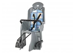 Кресло детское, быстросъемное, YC-831, крепление заднее, дугой на раму, нагрузка до 22 кг, с подголовником, регулировка высоты для ног, цвет серый